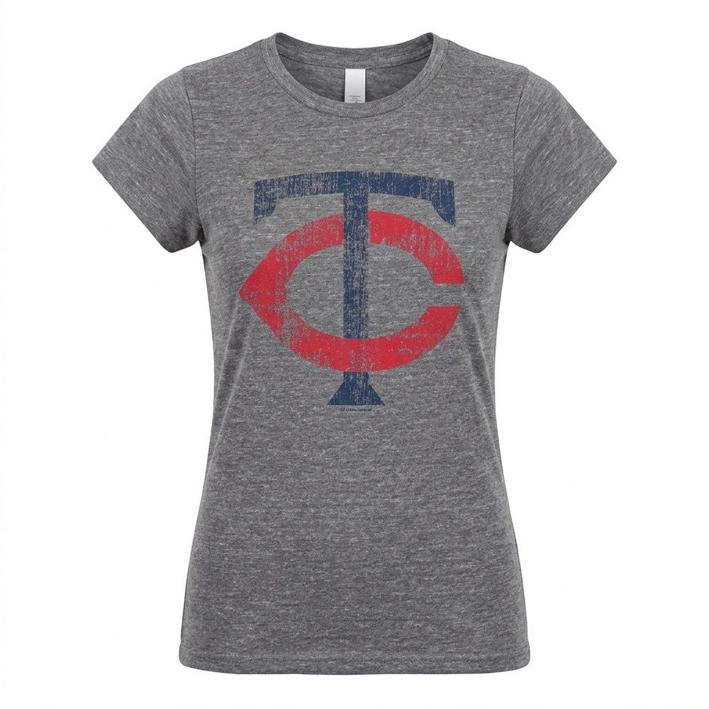 Fifth & Ocean Minnesota Twins Heather Grey Graphic Tee Women’s Medium GUC - Picture 2 of 3